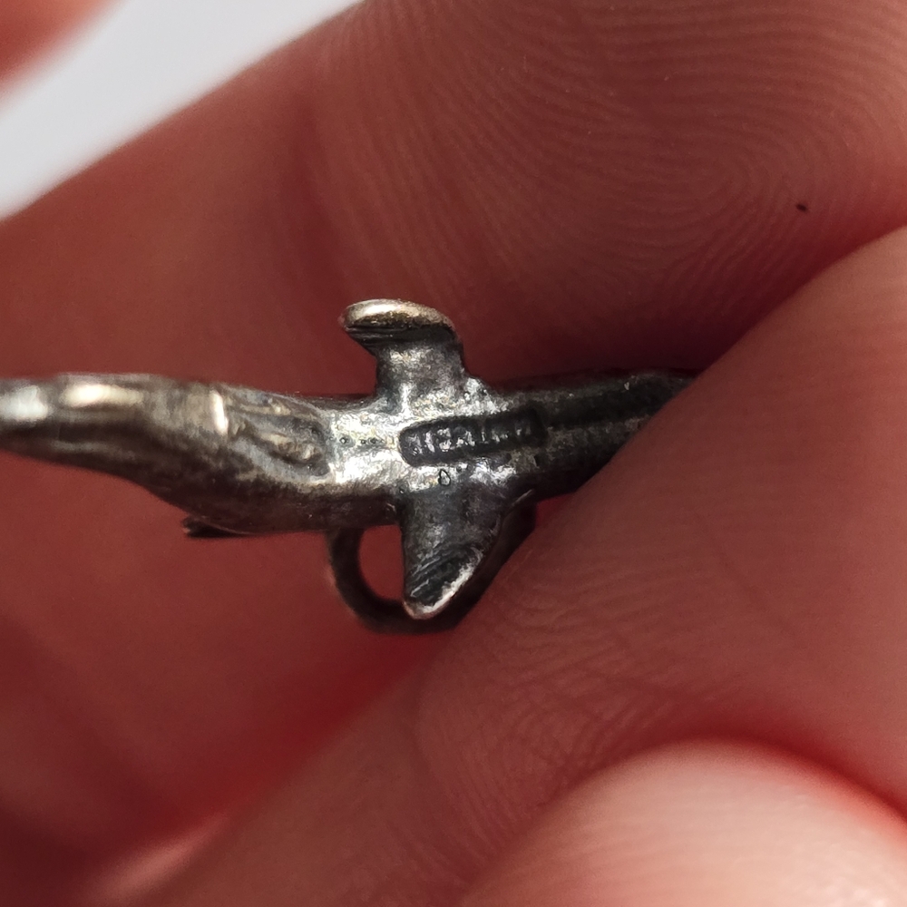 Vintage Dolphin charm sterling silver 925 porpoise ocean sea bottlenose beach - Picture 3 of 6